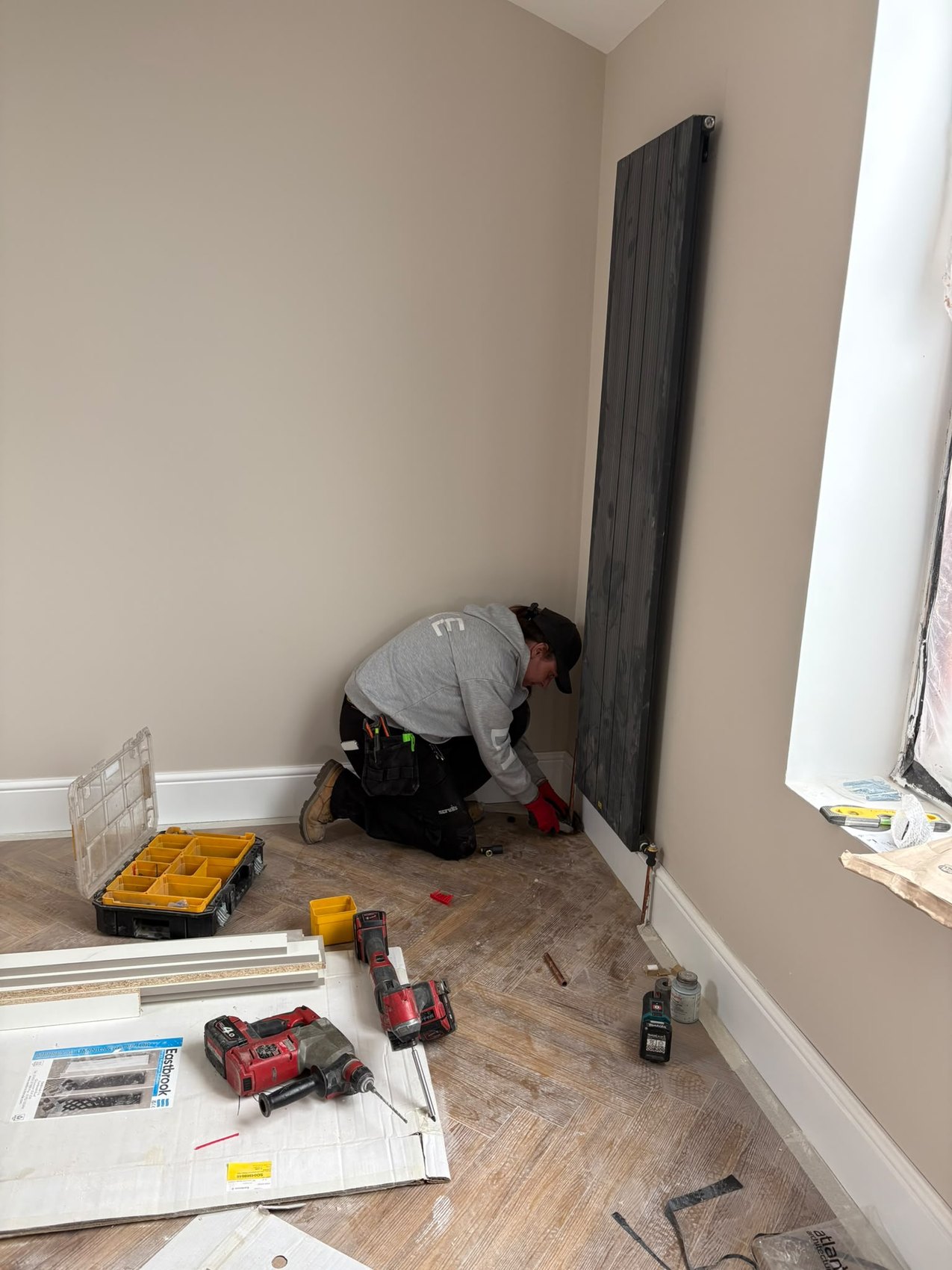 Hannah on a job in Sheffield